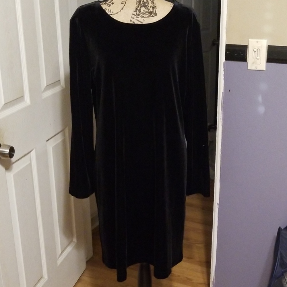 Vintage 90s Black Velvet Dress